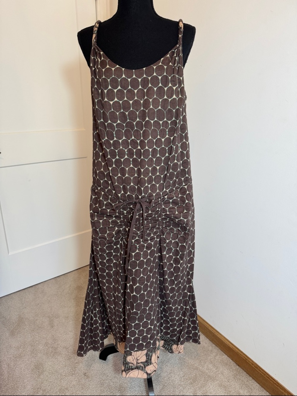 Max Studio Brown and Teal High-Low Dress
